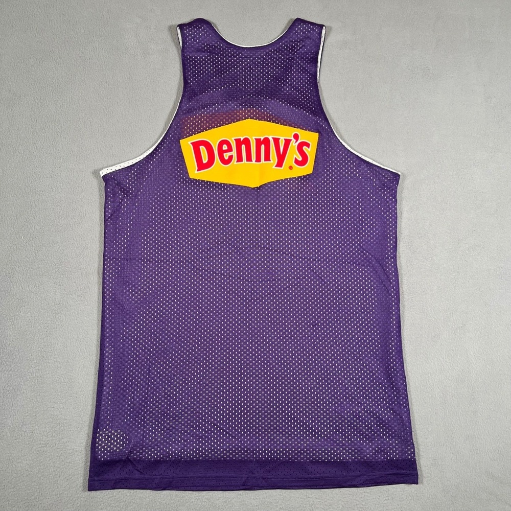 Lakers Reversible Jersey Dennys Promo NBA Basketball Sleeveless Purple White M - Picture 2 of 10